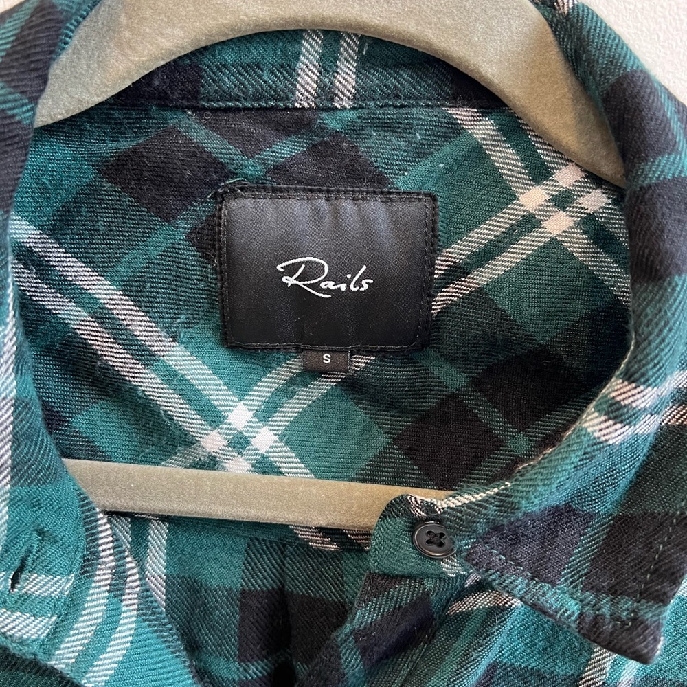 Rails Button Up Plaid Flannel Hunter Pine Black W… - image 3
